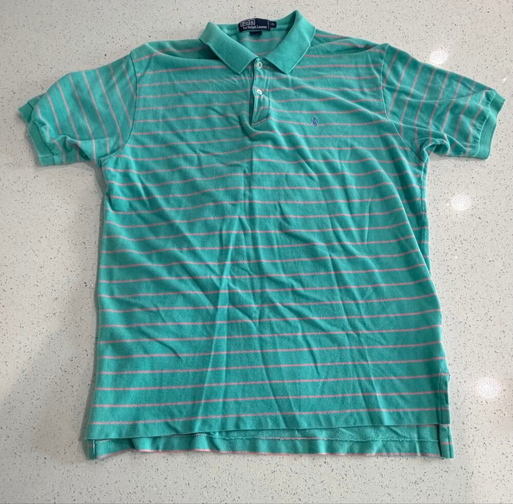 Vintage Polo Ralph Lauren Men's Green Polo-Shirts Size XL